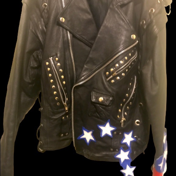RARE Serge Platini Leather Motorcycle Jacket - Picture 6 of 6